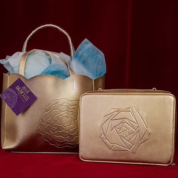 Lancome Gold Tote & Travel Case Set NWT ⭐️Both Items Included‼️ - Picture 1 of 17